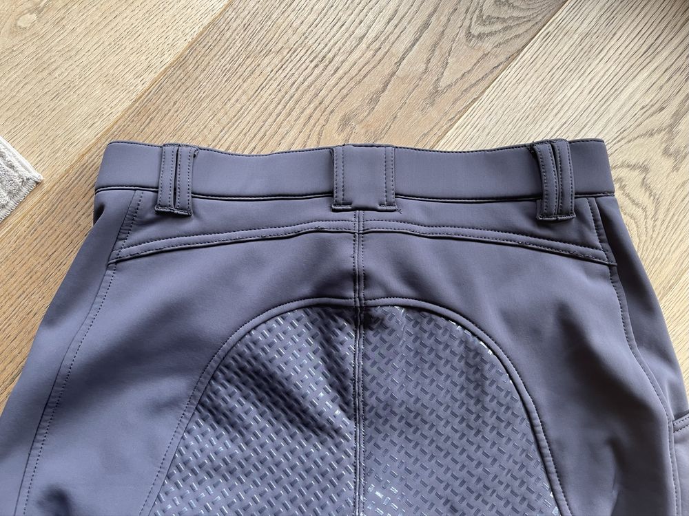 Legginsy bryczesy ocieplane zimowe 40 softshell szare fiolet