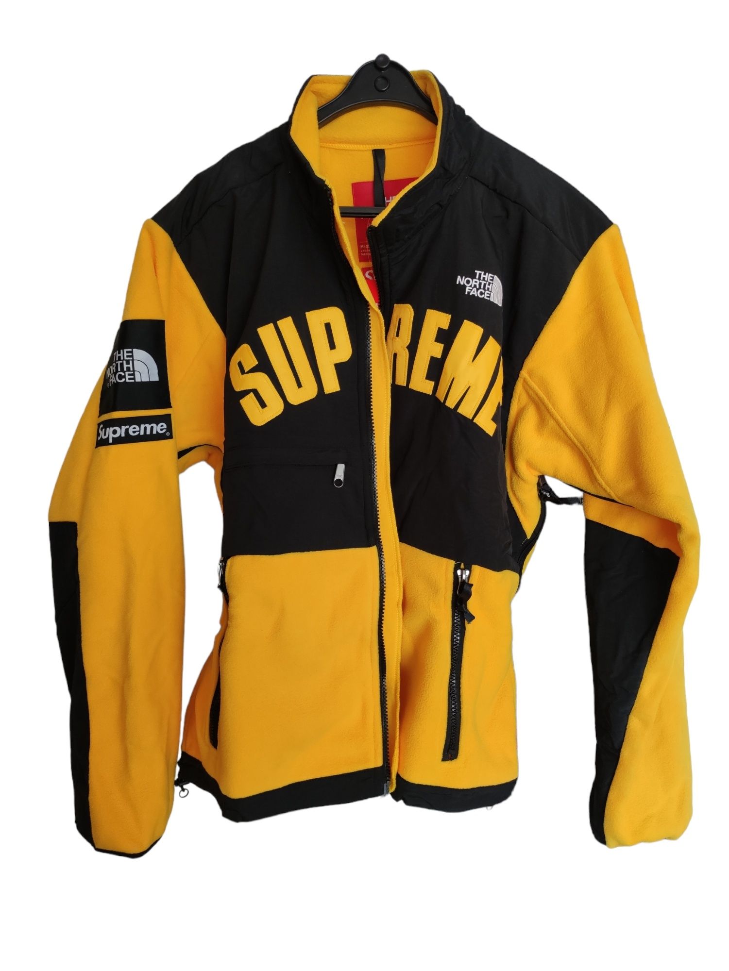 Kurtka polarowa TNF x Supreme Arc Logo r.M yellow/black drip hype