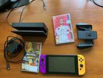 Nintendo switch v1 + 2 gry + karta pamieci samsung 128 evo
