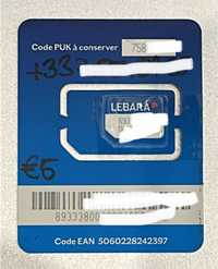 Lebara FR +33 francuski Starter Karta Prepaid SIM Card + €5.00 Aktywna