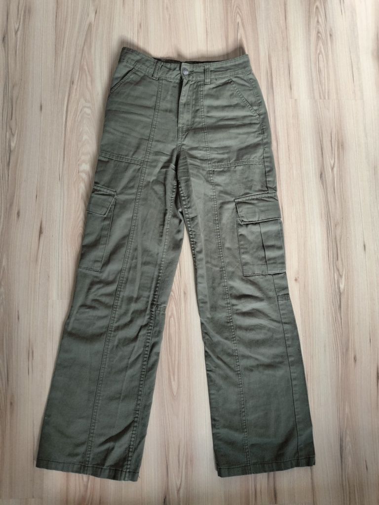 Spodnie cargo damskie zielone