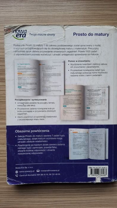 Podręcznik Prosto do matury 1, Nowa Era, Zakres podstawowy