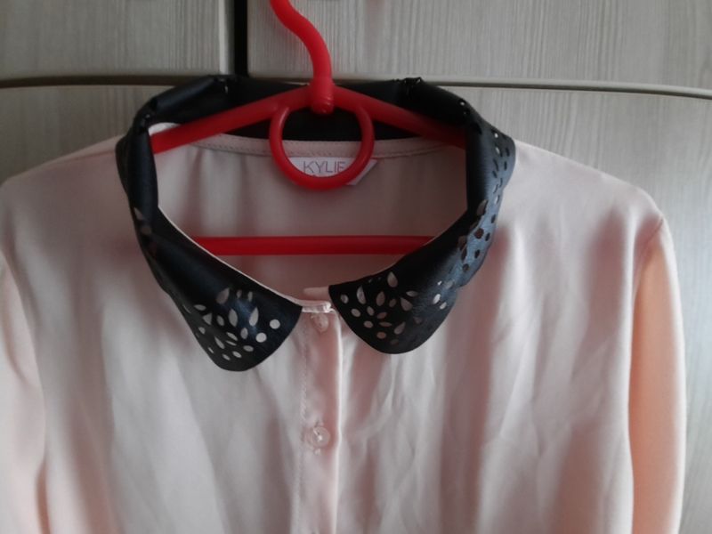 Блузка рубашка шифоновая пудровая блуза kylie at m&co 11-12 лет р.152
