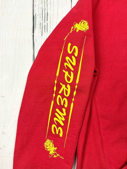 Supreme Fw16 Red Rose Bluza z Kapturem Hoodie Męska Logowana r. L