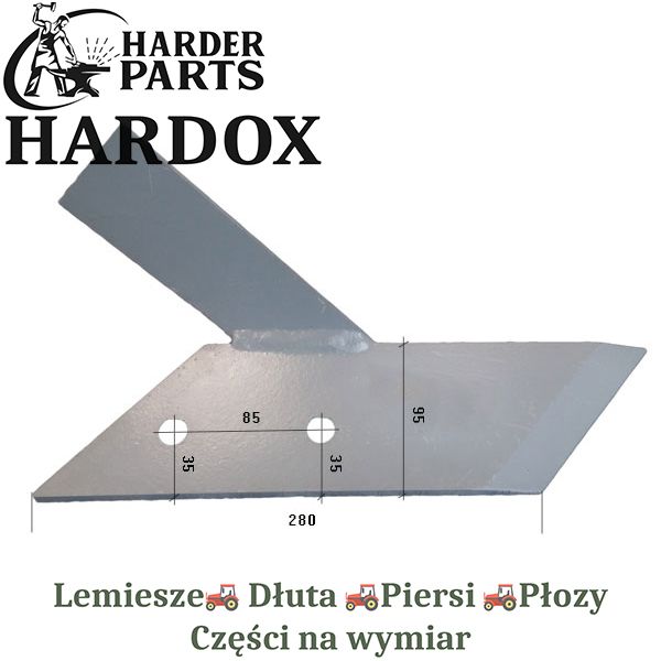 Dłuto Steeno HARDOX 3034.0002/12/P części do pługa 2X lepsze niż Borow