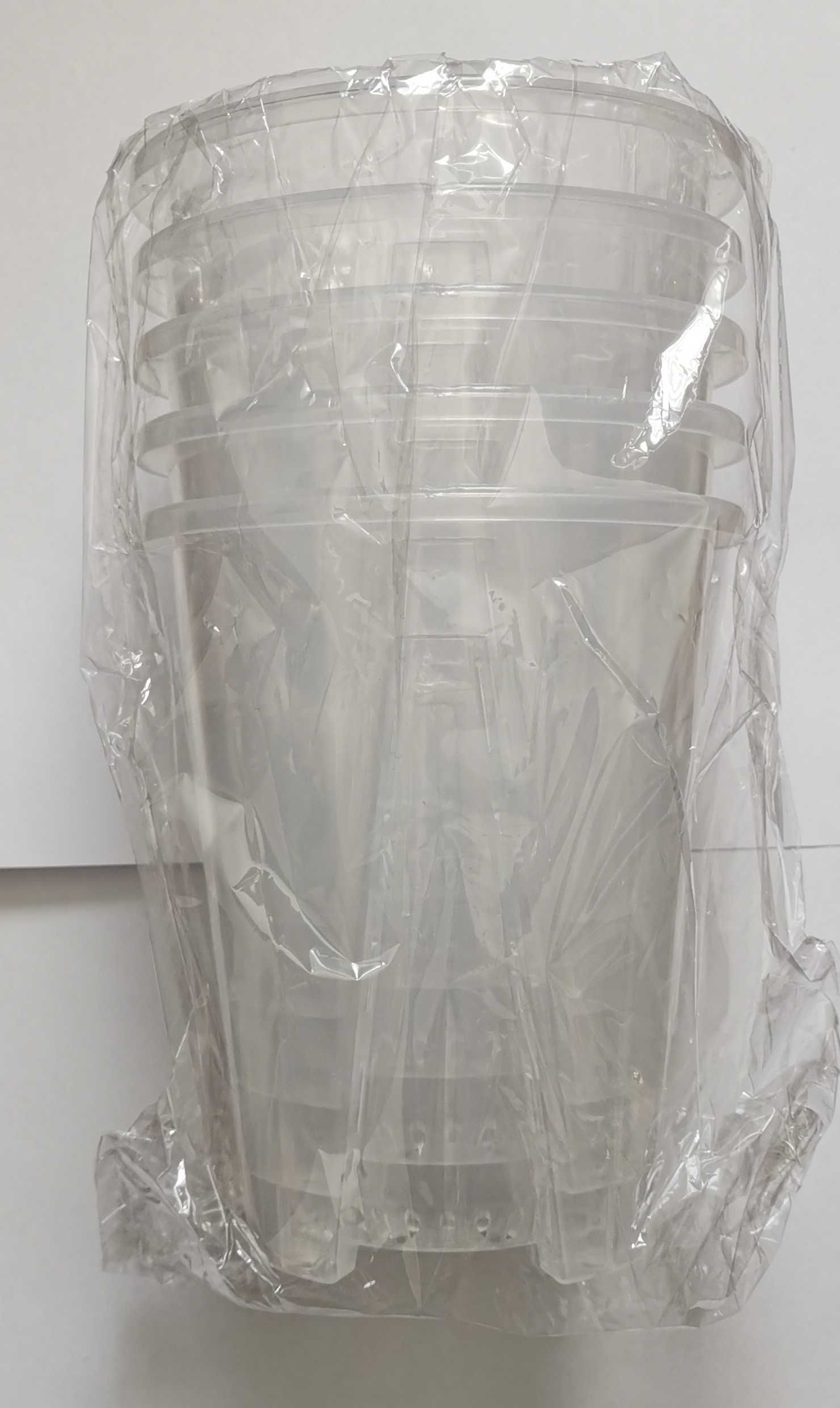 Doniczka oddychająca wysoka przezroczysta 12cm 5 sztuk
