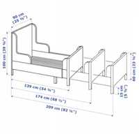 Sprzedam rozkładane lozko od 139 cm do 209 cm.