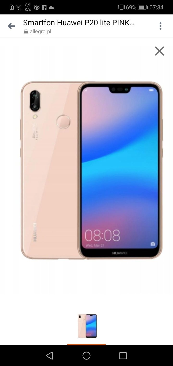 Huawei p20 lite Pink Ane Lx-1 / Stan Igła / Polecam