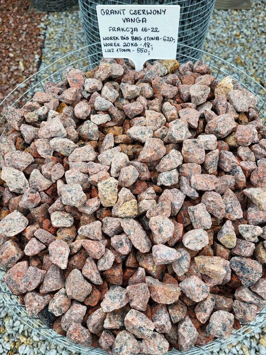 Grys czerwony granit Vanga 16-22 Kamienie ogrodowe dekoracyjne ozdobne