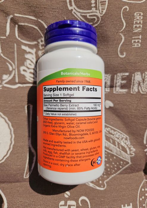 Now Foods saw palmetto сереноя со пальмето екстракт ягоди пальми