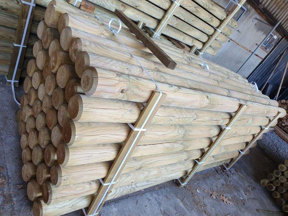 Palisada fi 14 cm  x 300 3m impregnowana bale okrąglaki Pale Toczone