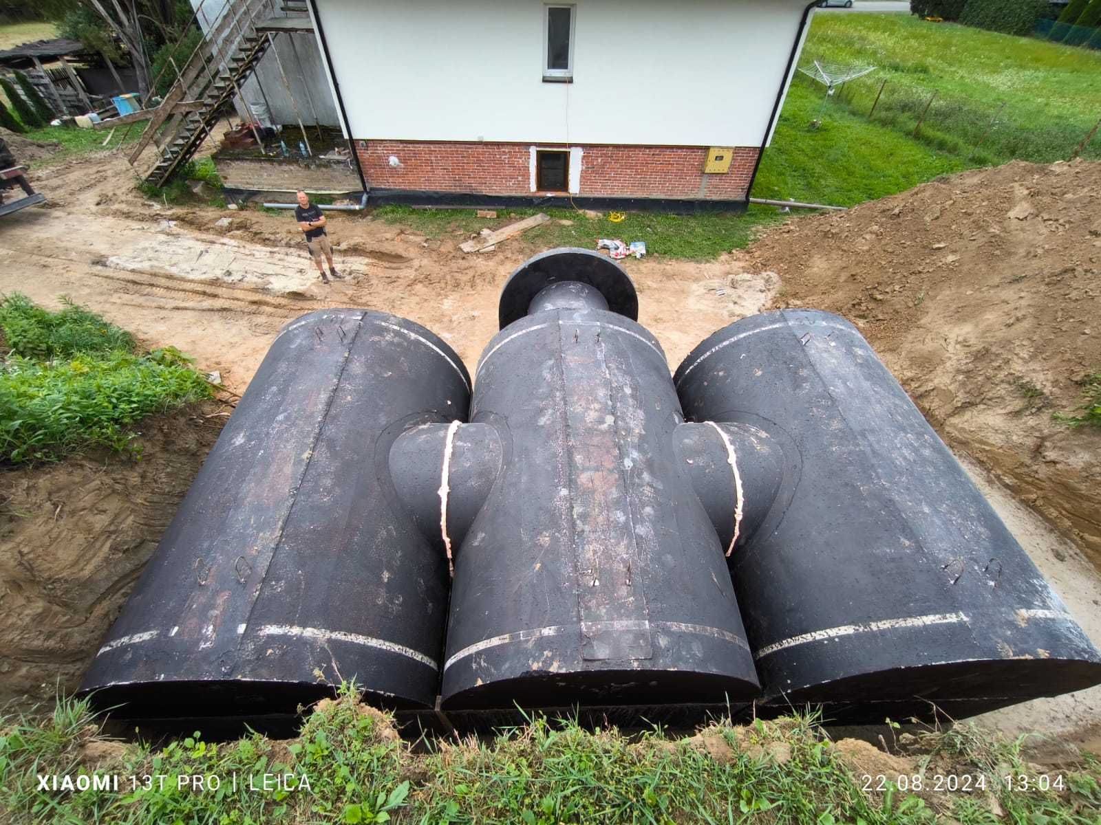 Piwnica betonowa 3x350 ziemianka ogrodowa B30W8 drzwi schody wentylacj