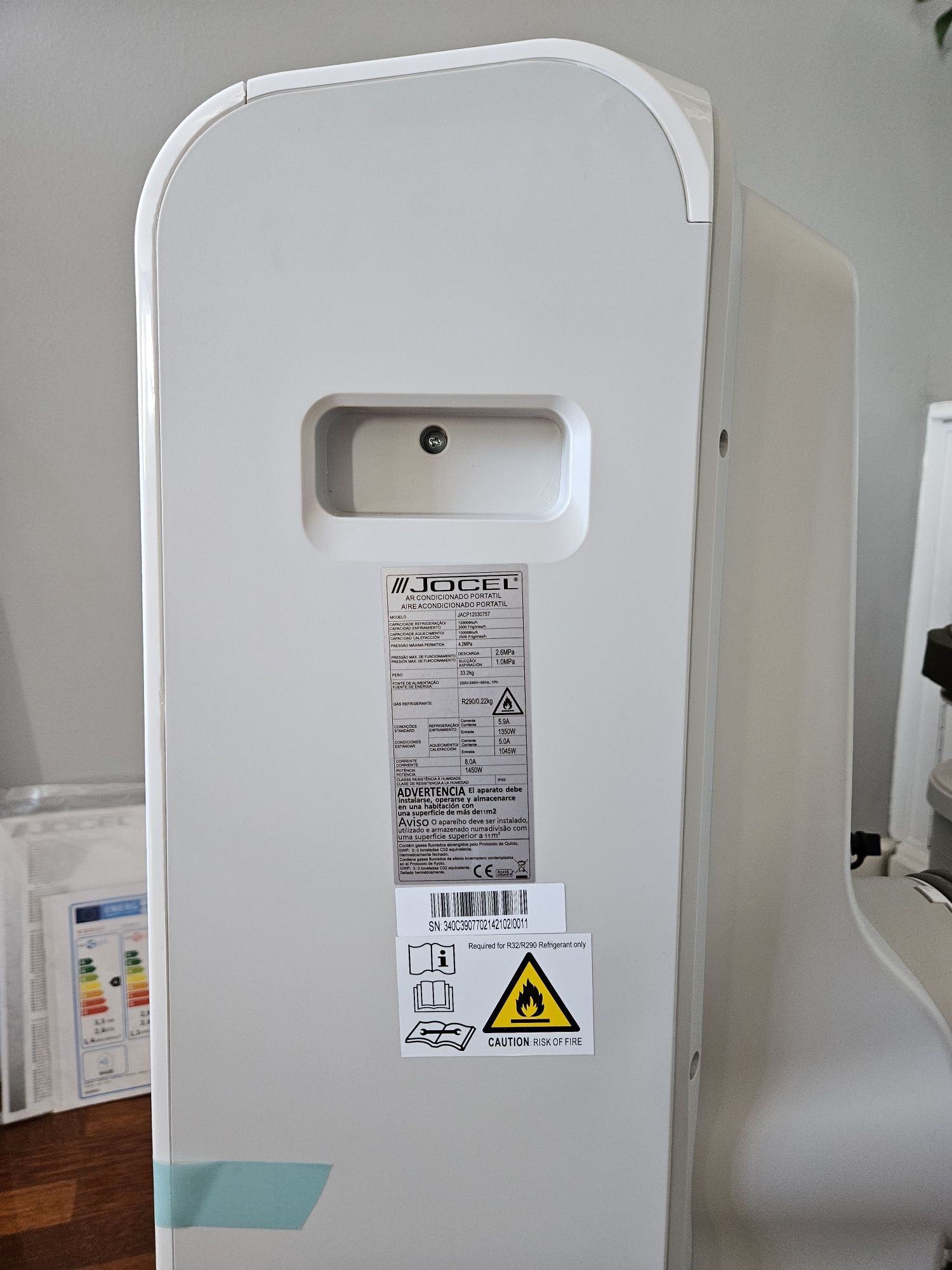 Ar condicionado portátil Jocel 3,5 kW / 12000 BTU