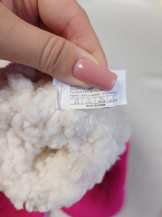 Bardzo ciepłe różowe zimowe skarpetki ocieplane futerkiem w środku