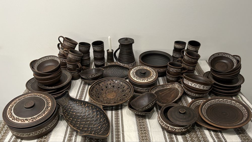 Глиняний посуд Різдвяний посуд Посуд Святковий