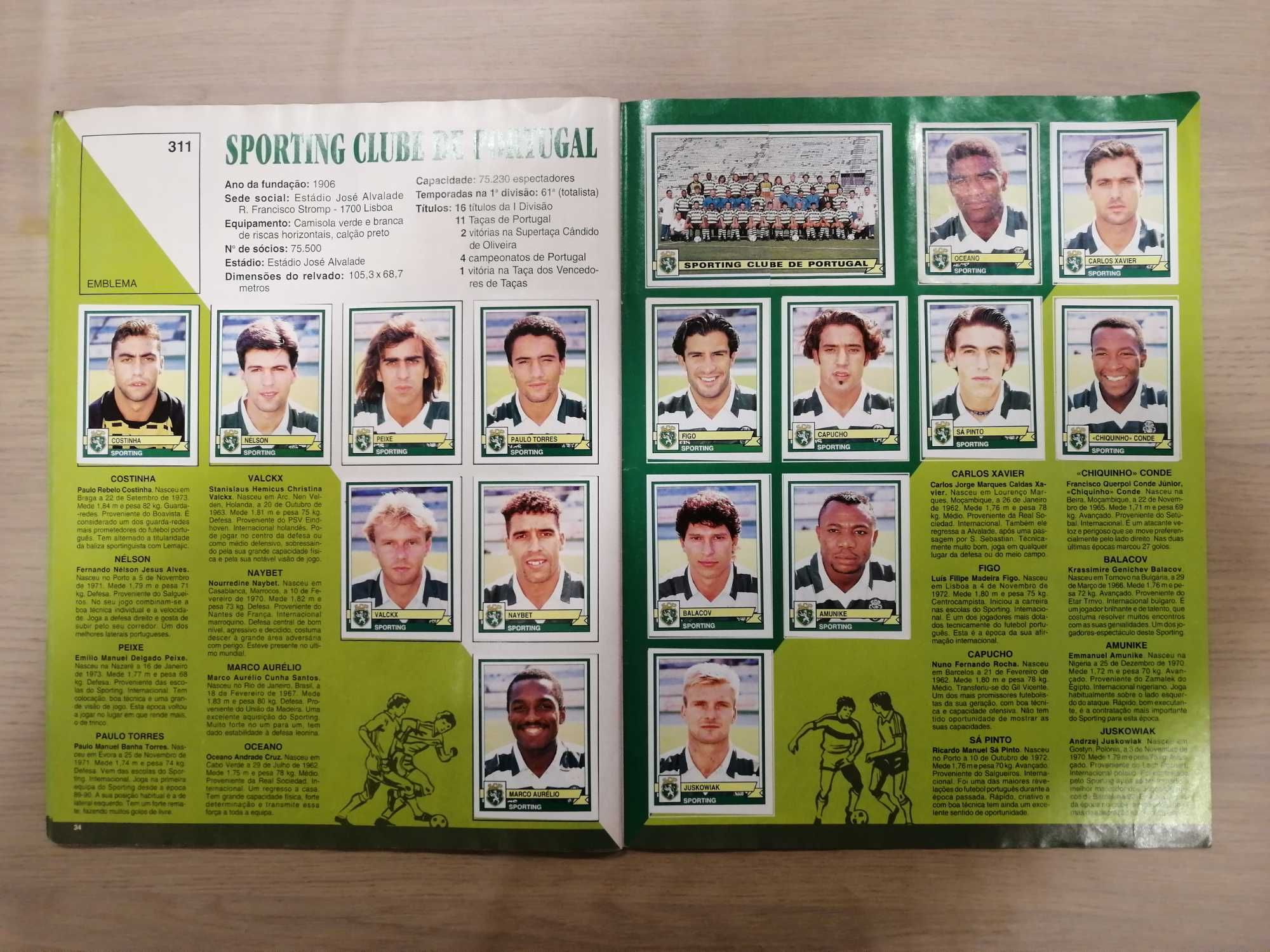 Caderneta Futebol 94-95 - Panini [Incompleta]