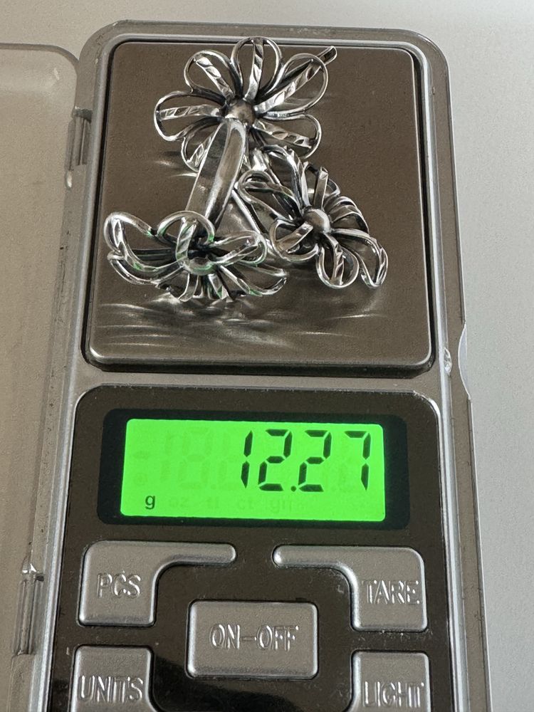 Срібний набір сережки і кільце 925проби