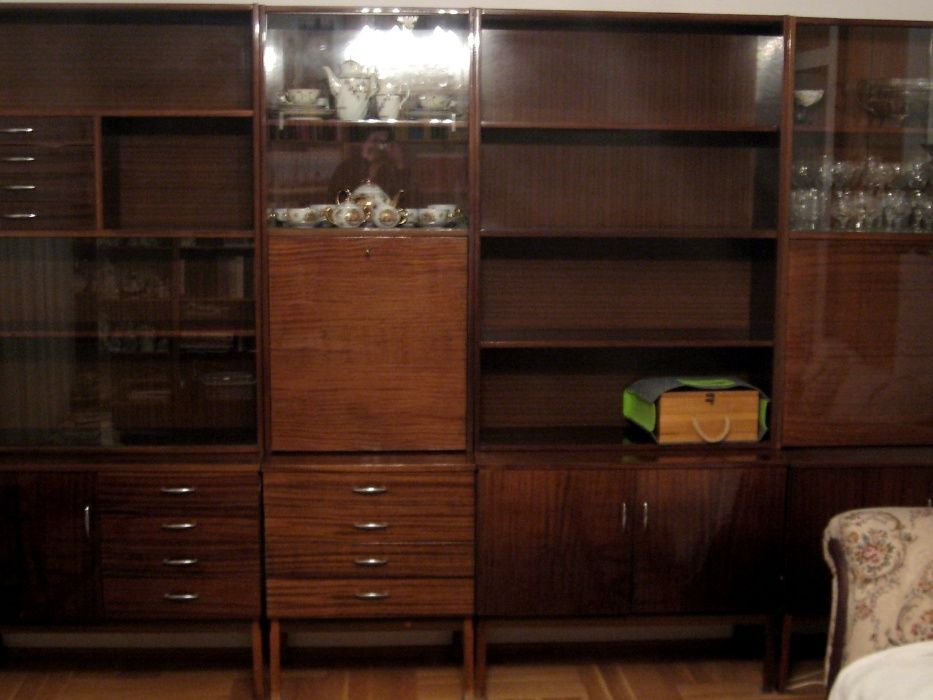 Brązowa Meblościanka Połysk PRL