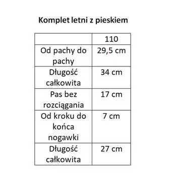 Komplet letni koszulka i spodenki pieski kolory 104-110 promocja