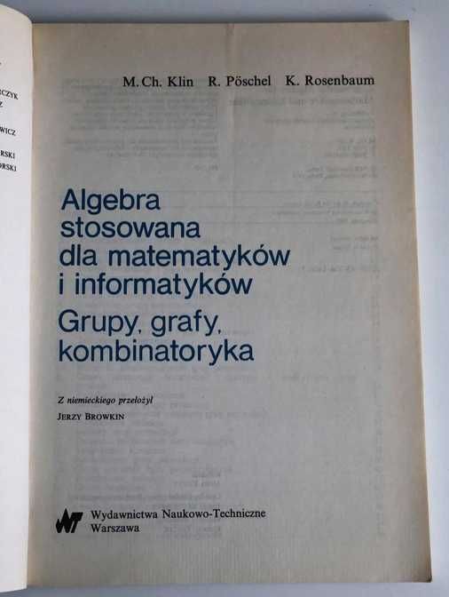 Algebra stosowana dla matematyków i informatyków Klin