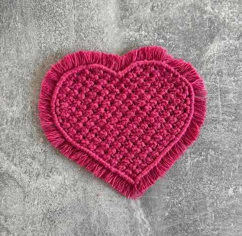 Podkładka pod kubek Prezent Serce Heart Makrama boho