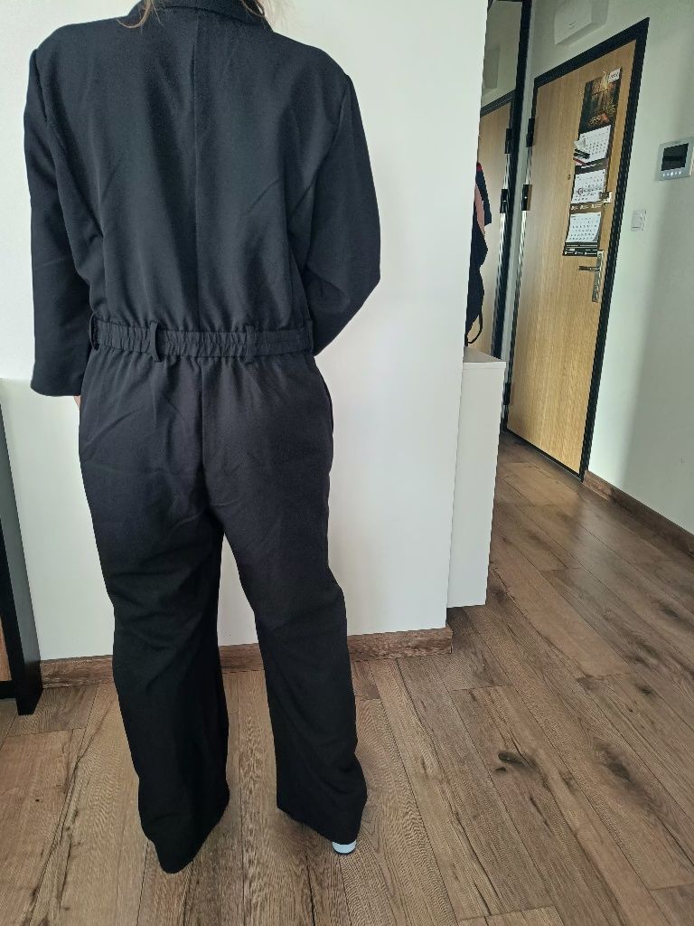 Kombinezon czarny elegancki 50 5XL Bonprix kopertowy