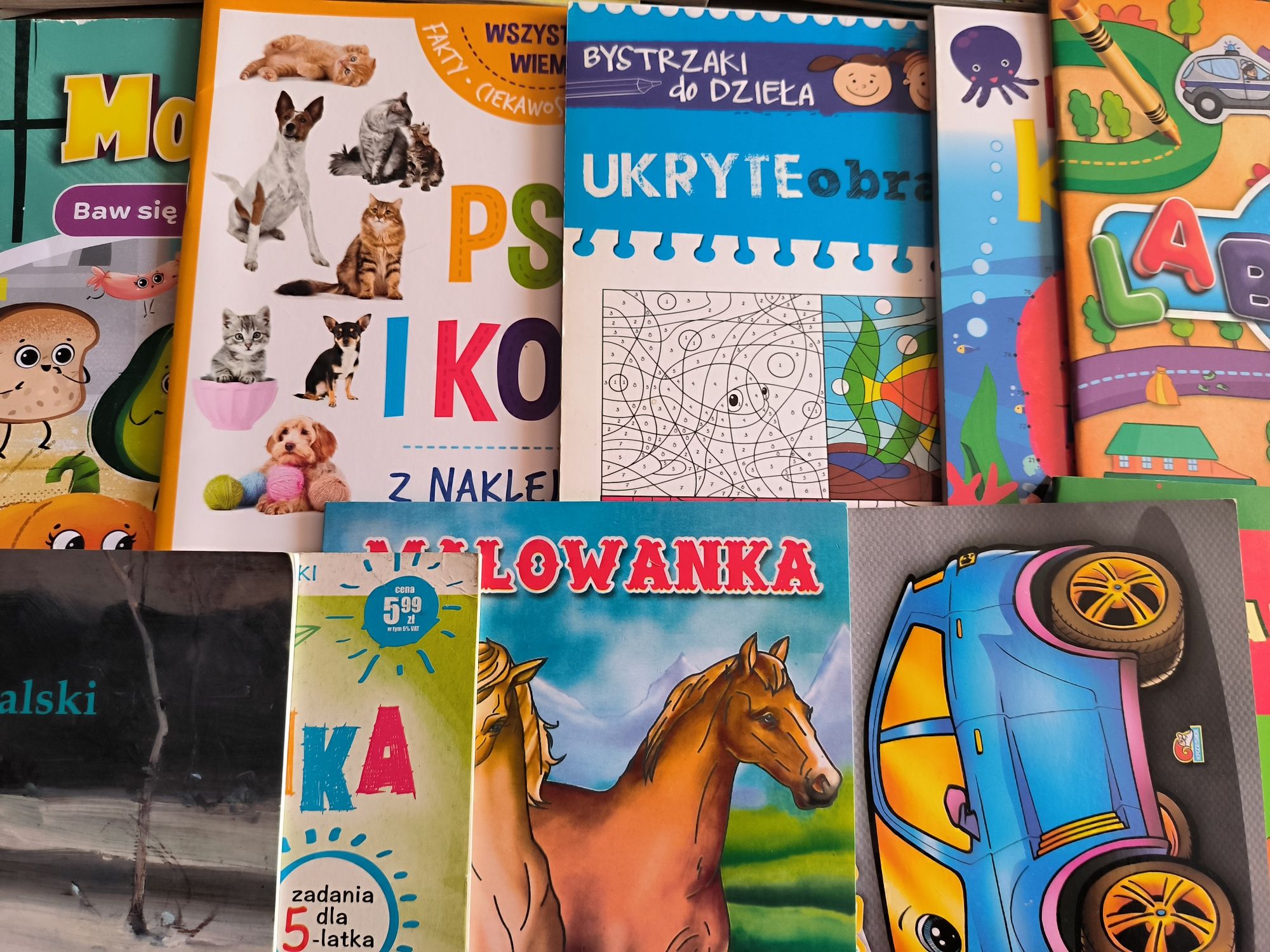 Kolorowanki, labirynty , książeczki 36 sztuk.
