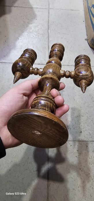 Підсвічник дерев'яний трійка