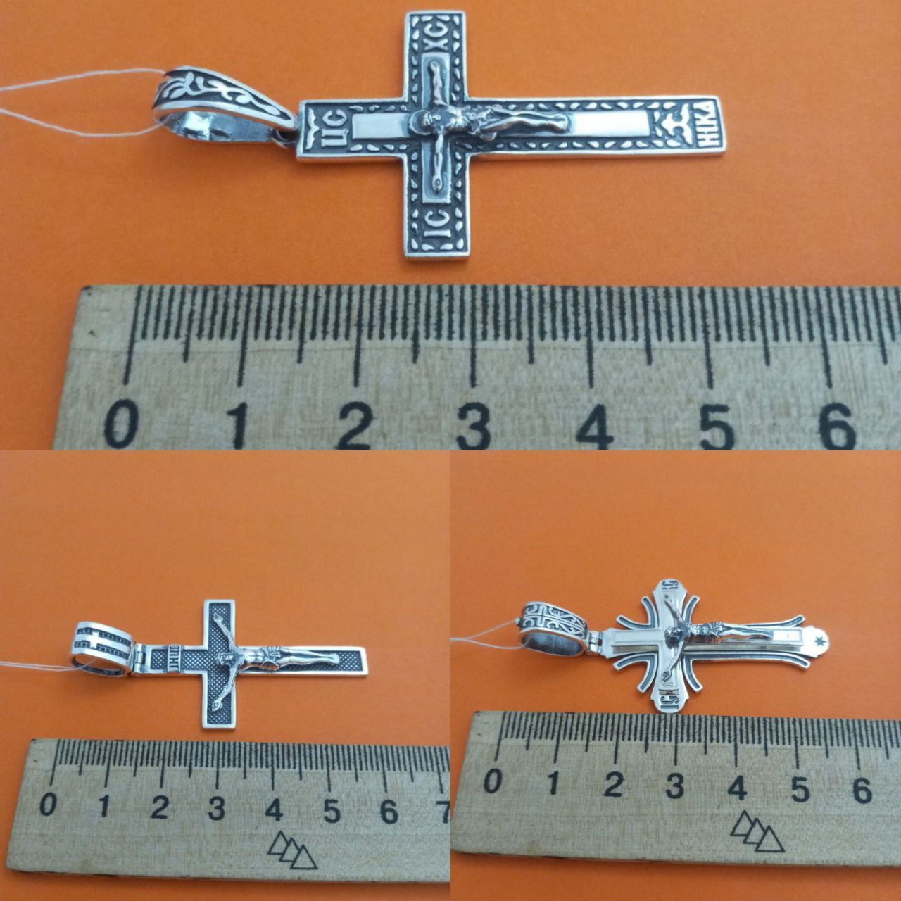 Серебряная цепь лисий хвост Византия и крест серебро  цепочка крестик