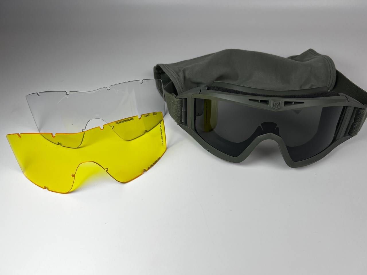 Тактичні окуляри маска військові Revision 2122 Олива 3 лінзи