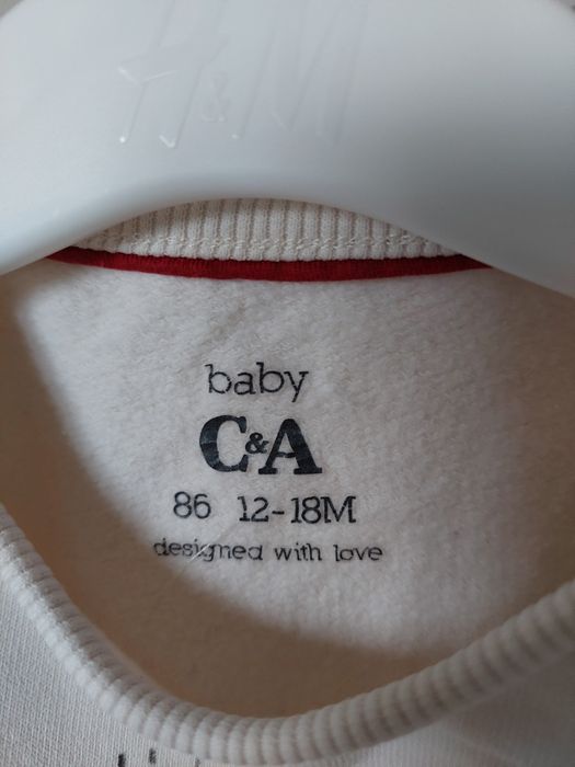 Dres dresik kremowy dla dziewczynki 86 C&A jeż bluza spodnie