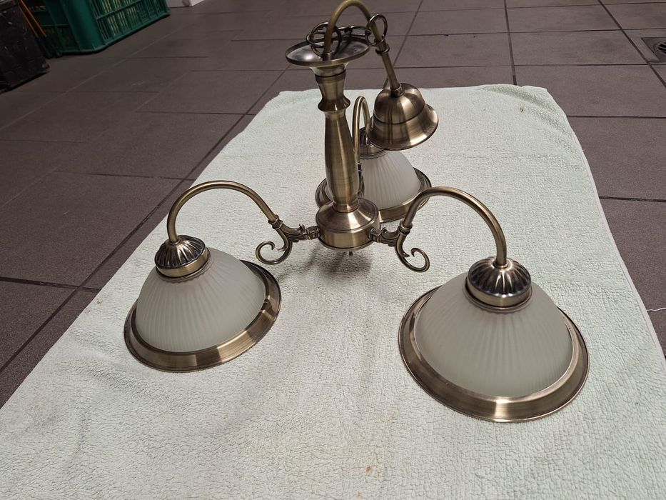 Żyrandol mosiężny 3-punktowy