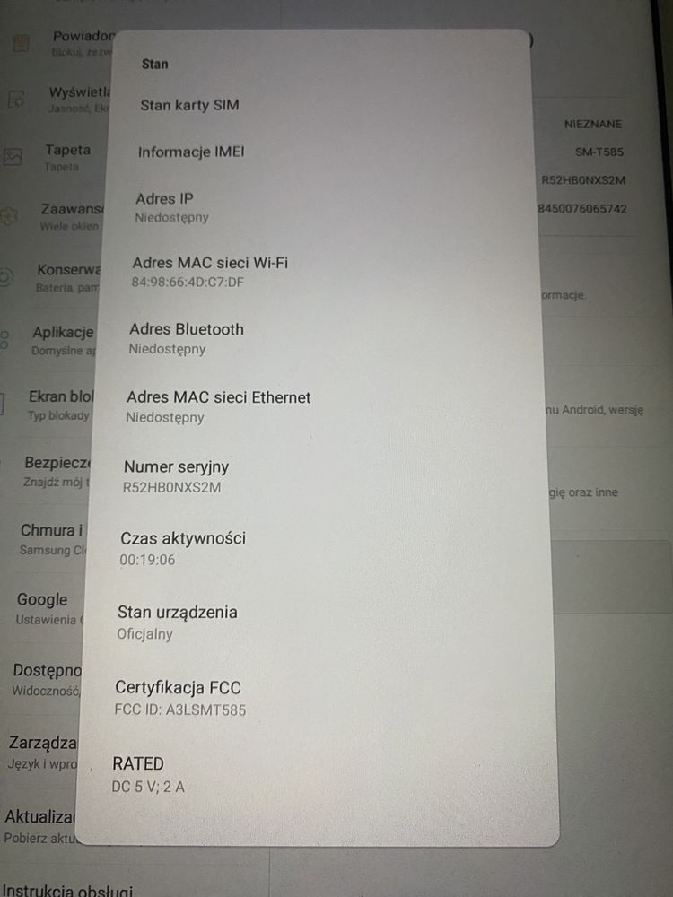 Samsung Galaxy tab - stan idealny