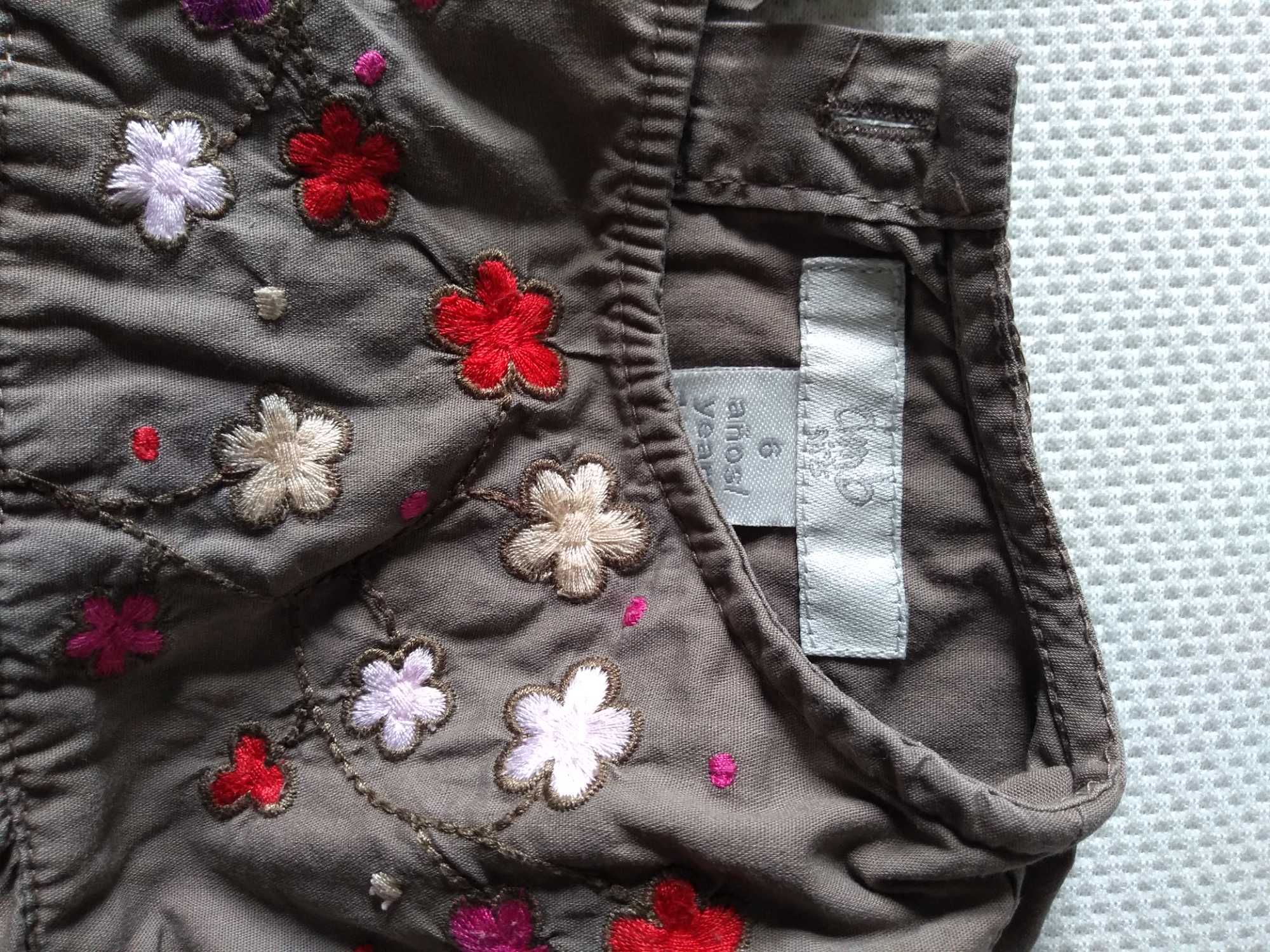 Etno bluzeczka dla dziewczynki, brąz, 116 cm