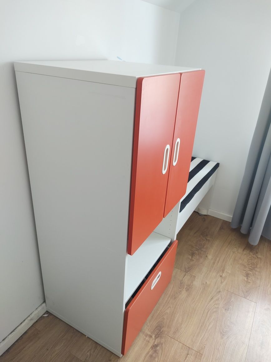 Ikea Stuva czerwona komoda + ławka z poduszką