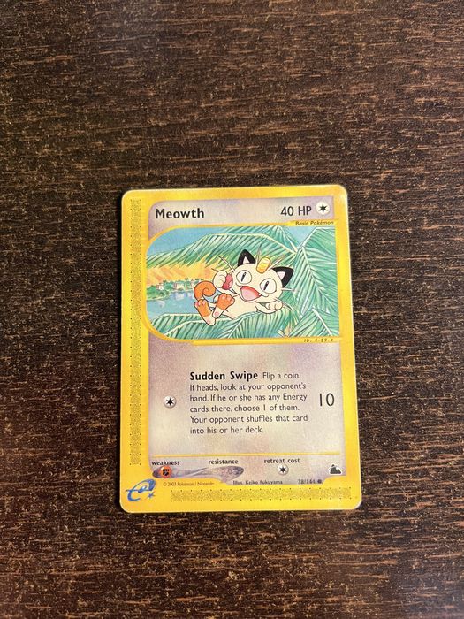 Karty pokemon oryginalne starsze Meowth Skyridge