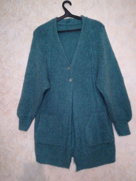 Тёплый шикарный стильный свитер оверсайз кардиган туника