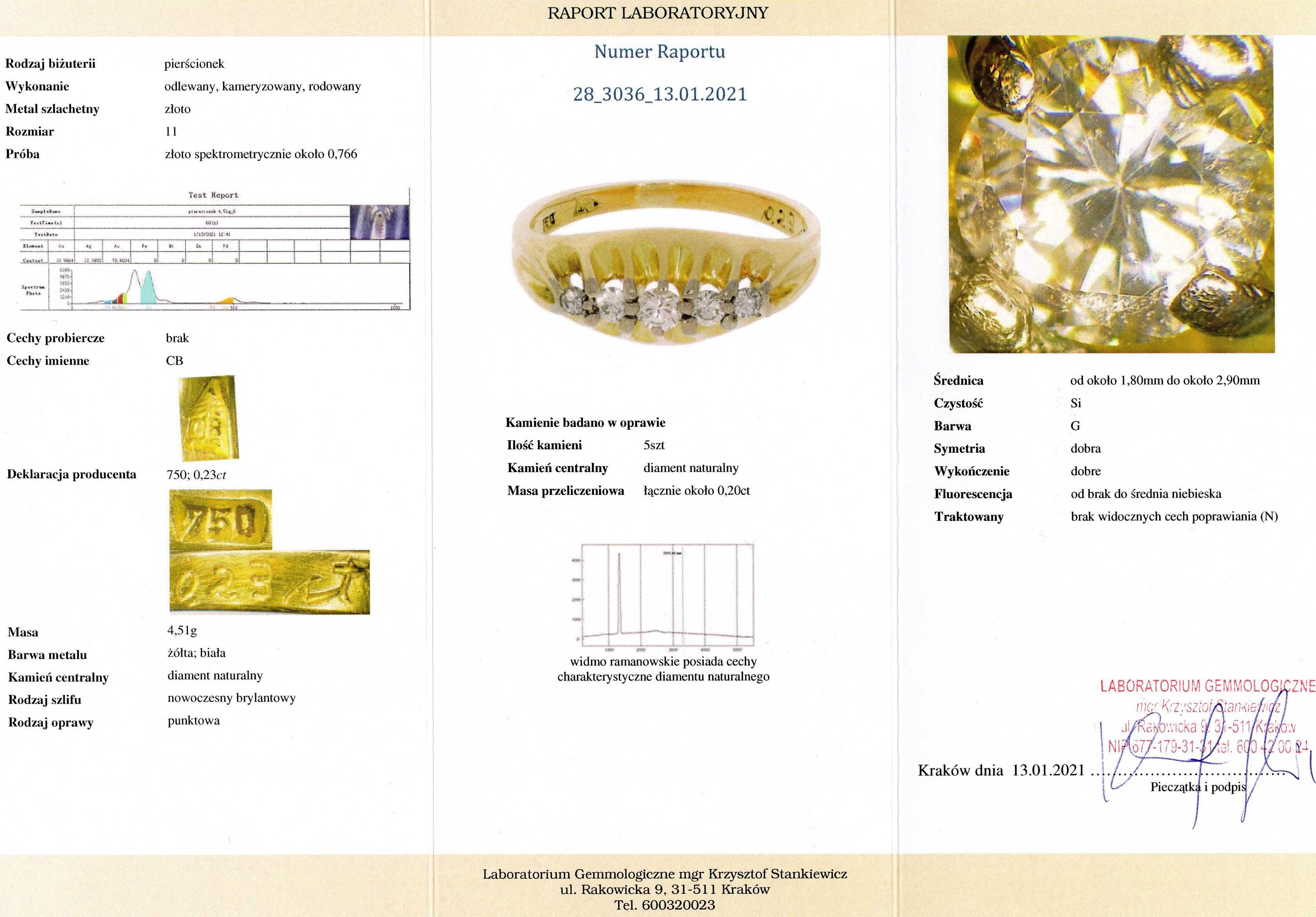 Zachodni Złoty Pierścionek - 18K - 4,51g - DIAMENTY - KRAKÓW