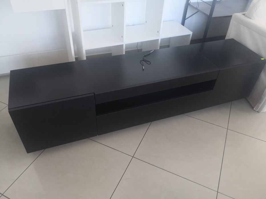 Szafka rtv czarna podświetlana 160x35cm