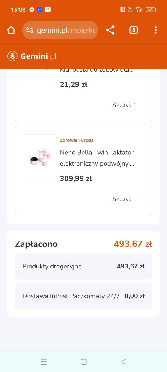 Laktator Neno Bella twin podwójny