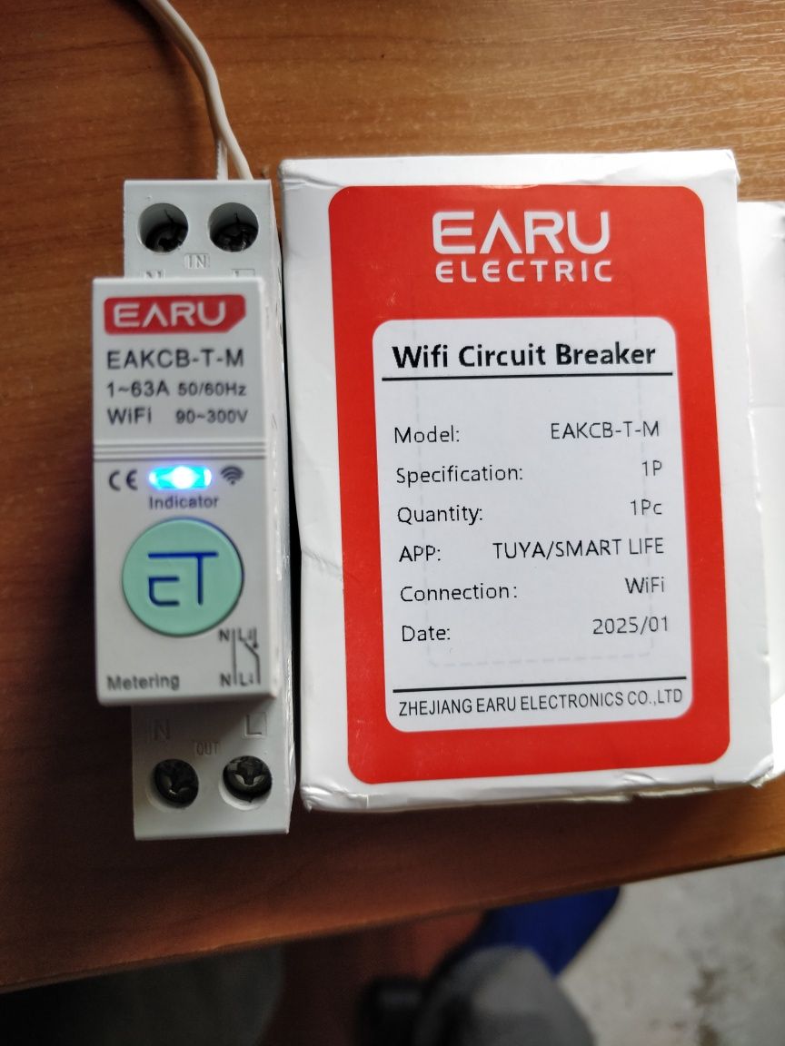 WiFi автоматичний вимикач EARU EAKCB-T-M-63A.Tuya smart, автомат