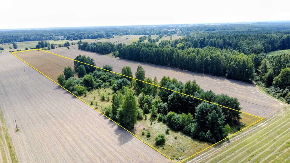 Działka 2,5 ha przy lesie – część pod zabudowę zagrodową, blisko S17