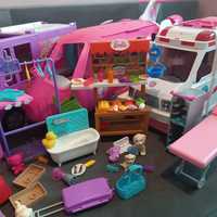 Zestaw Barbie samolot,kamper,foodtruc