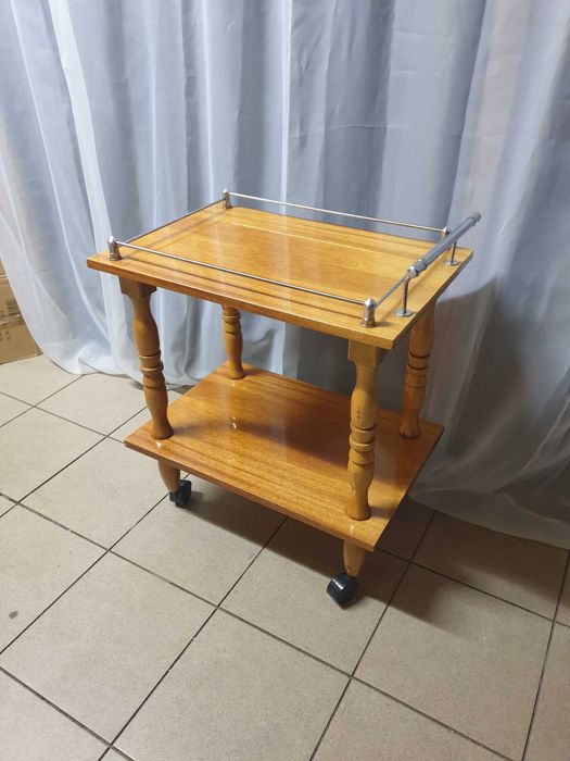 Stolik na kółkach antyk prl barowy barek stol stoliczek podest szafka