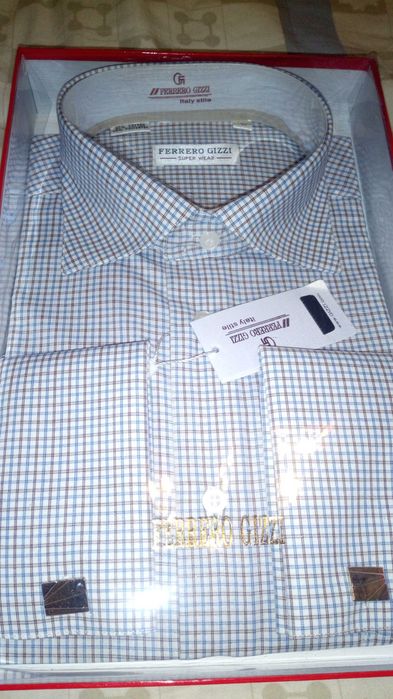 Рубашки мужские "Fererro Gizzi" и E"Nriko с длинным рукавом подарочный