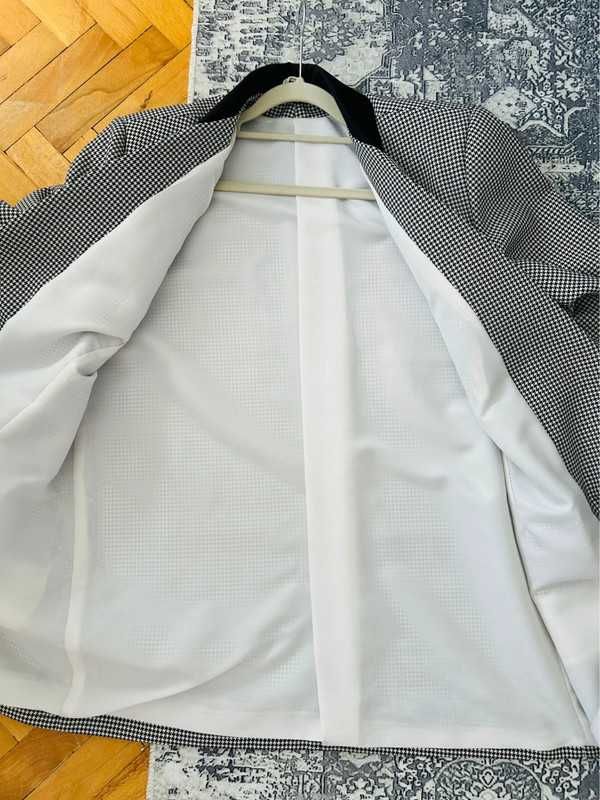 marynarka pepitka oversize retro
