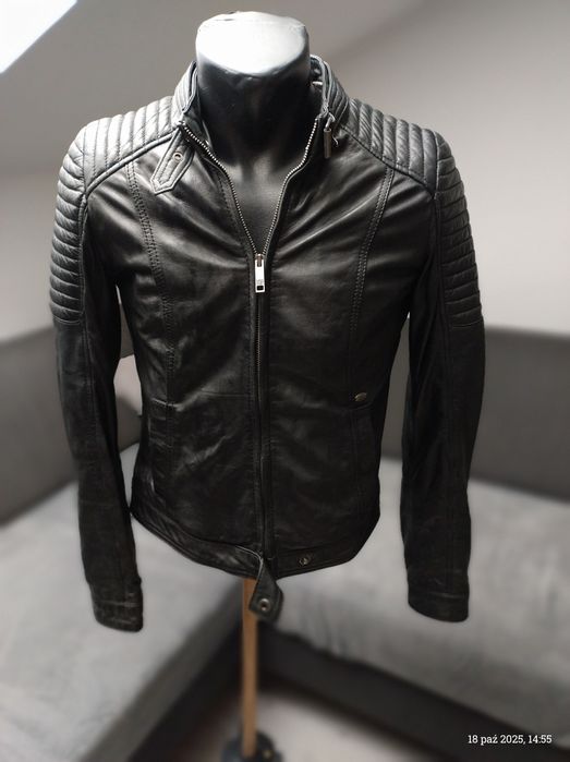 Ramoneska damska skóra naturalna krótka.