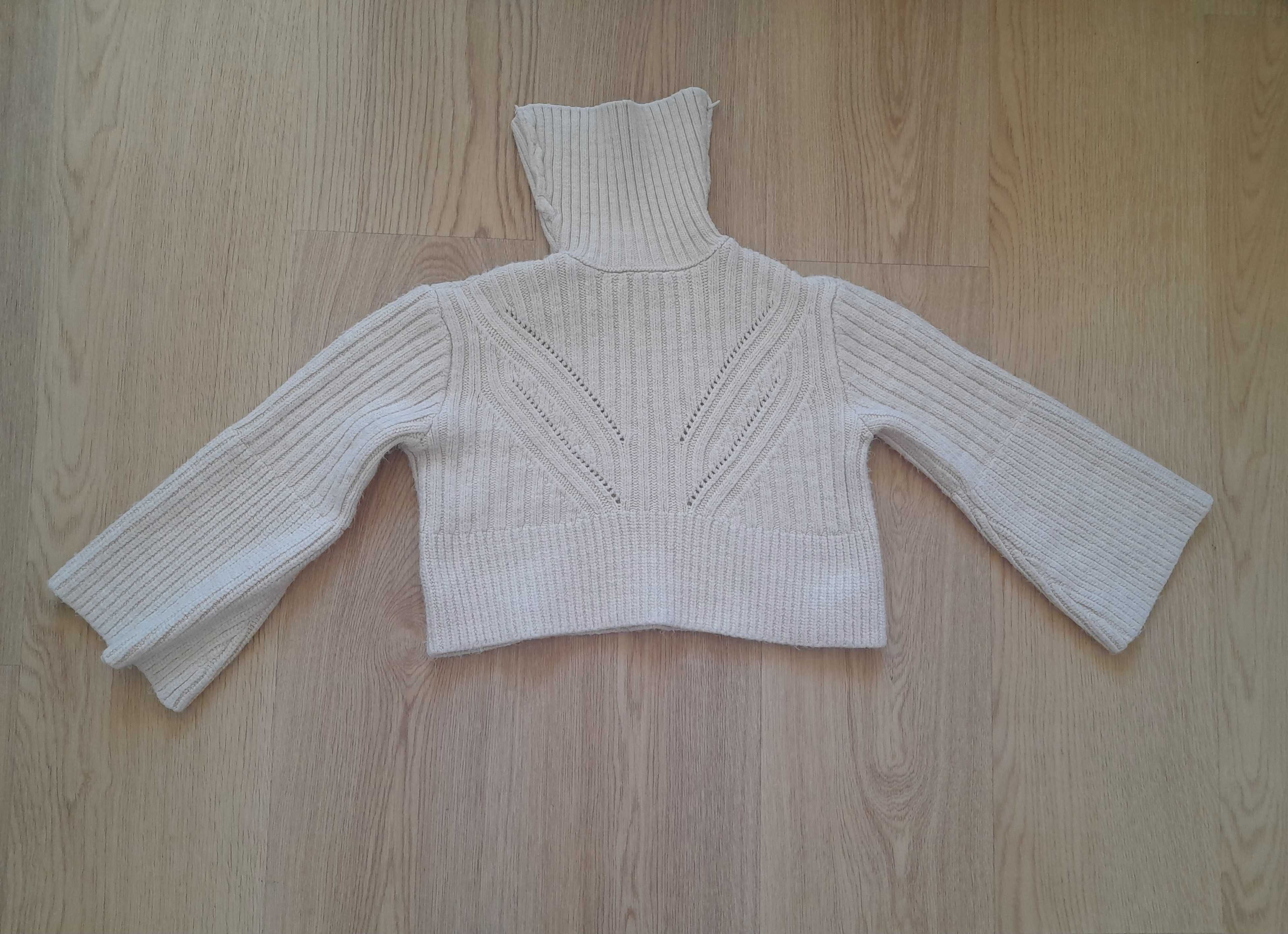Mango krótki sweter z golfem, XS