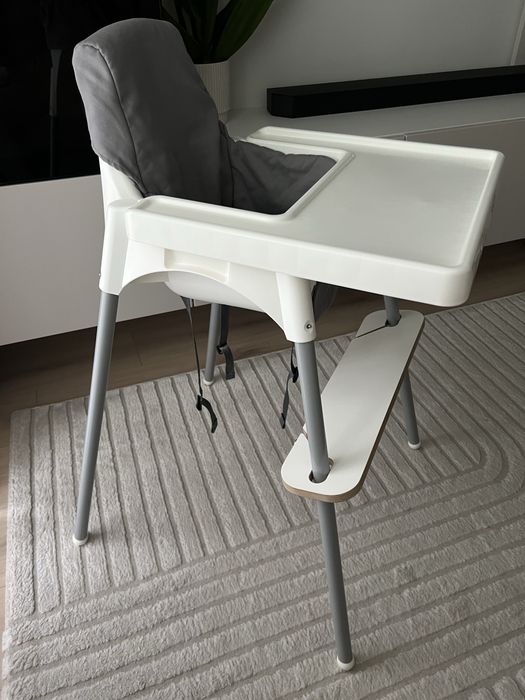 Krzeselko do karmienia ikea antilop z podnozkiem i pokrowcem