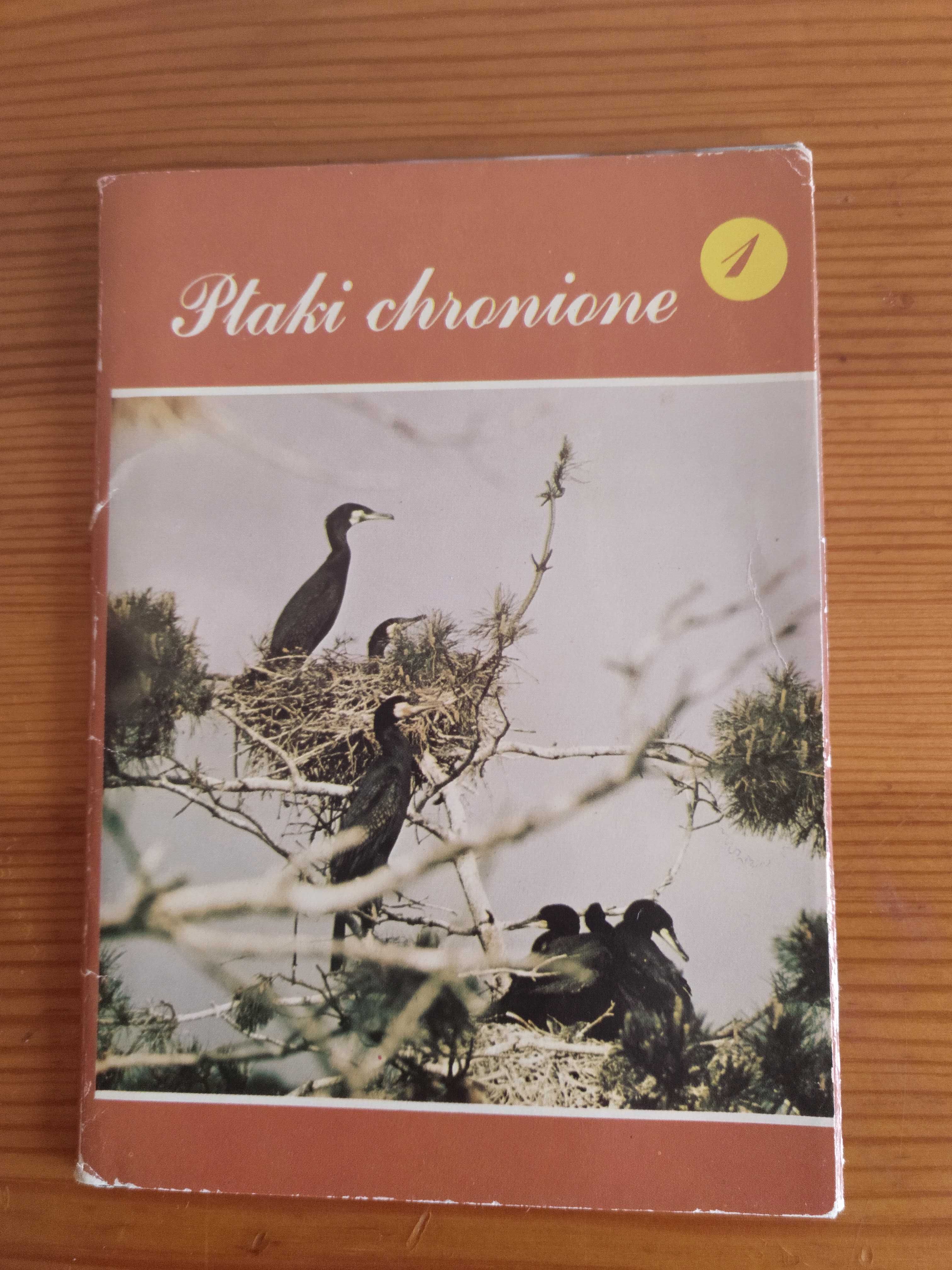 Ptaki chronione 7 szt. w obwolucie, pocztówki z PRL-u wydawnictwo KAW